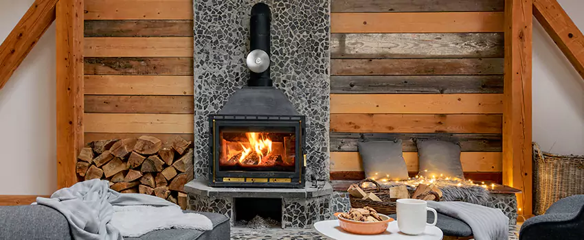 Thelin Hearth Products Direct Vent Gas Stove Fireplace Inspection in Taunton, Massachusetts